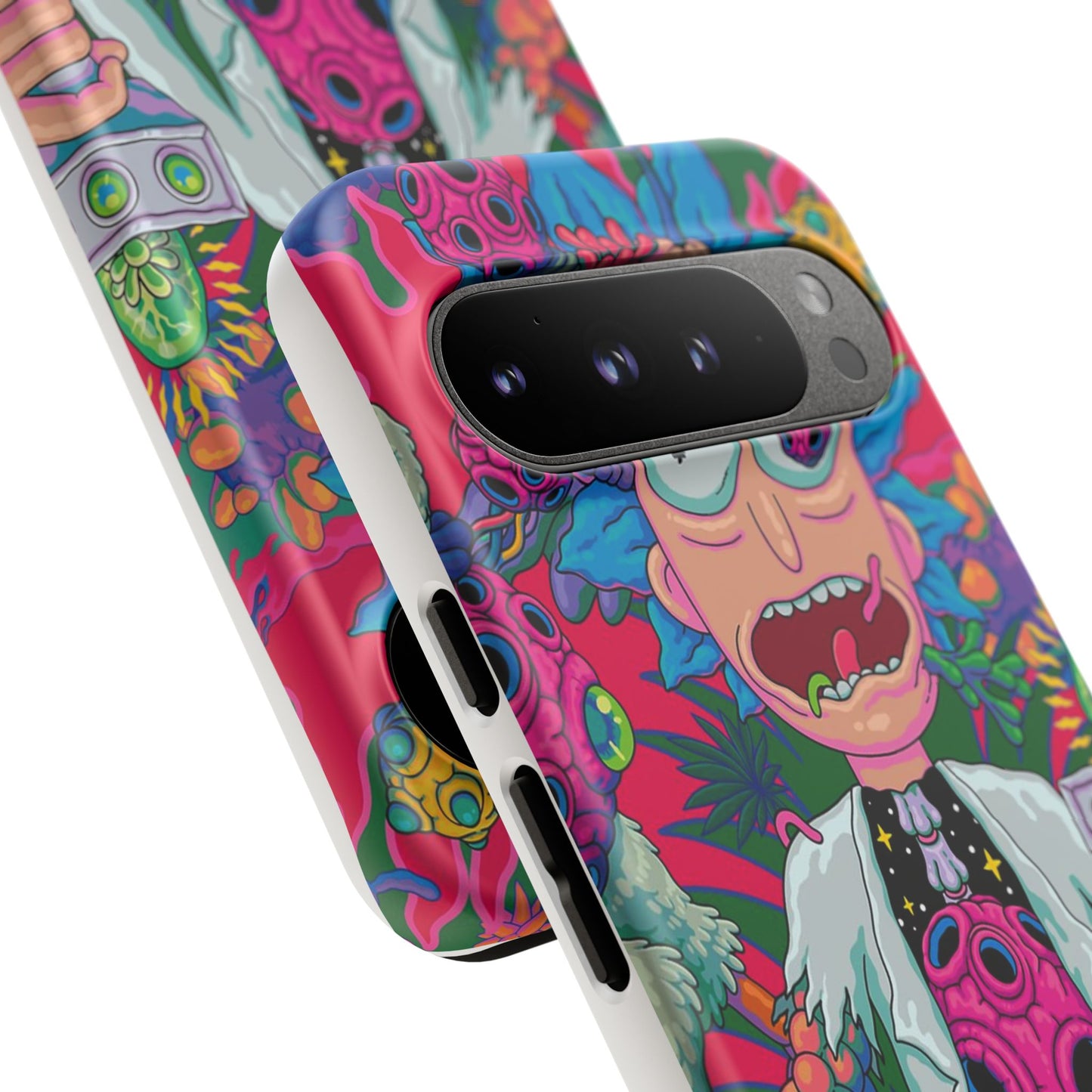 Rick and Morty Psychedelic iPhone Tough Case – Colorful Cartoon Science Design