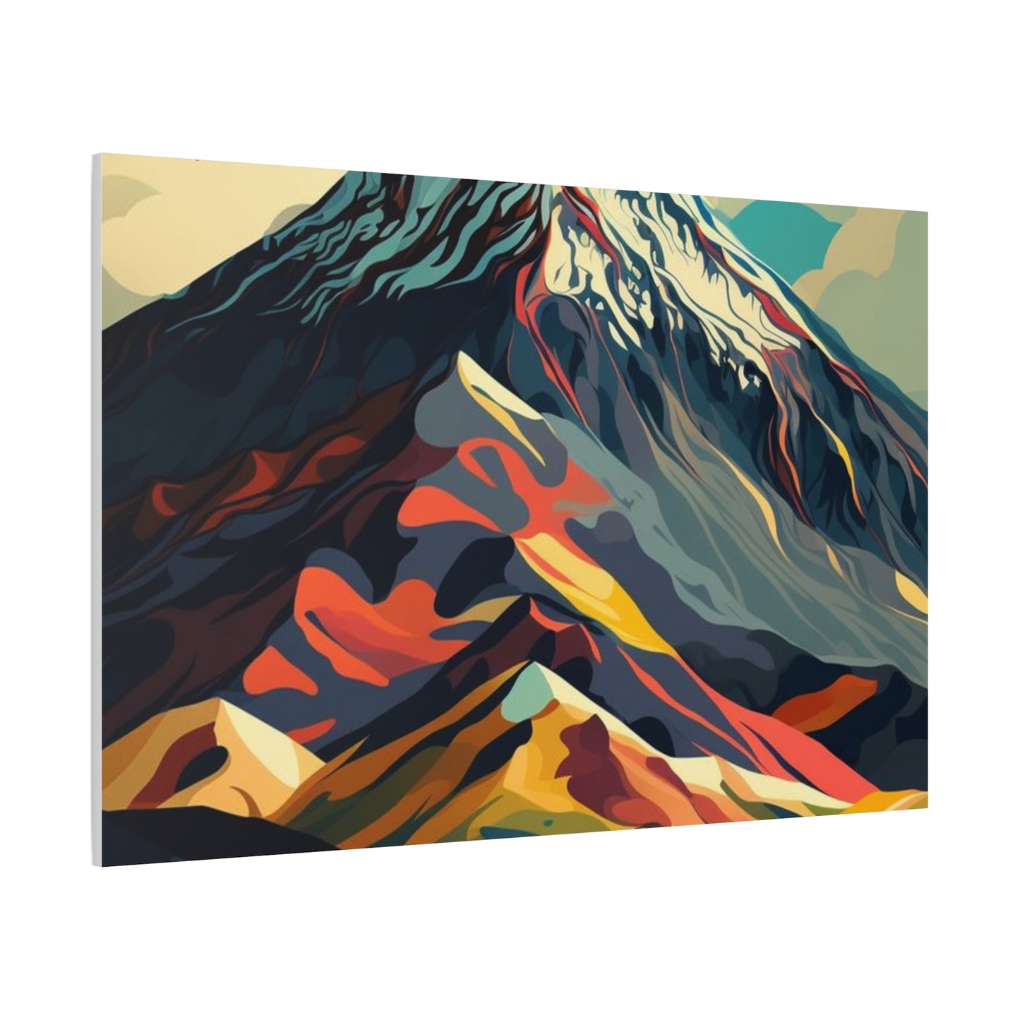 Abstract Mountain Landscape Matte Canvas Print — Stretched Wall Art