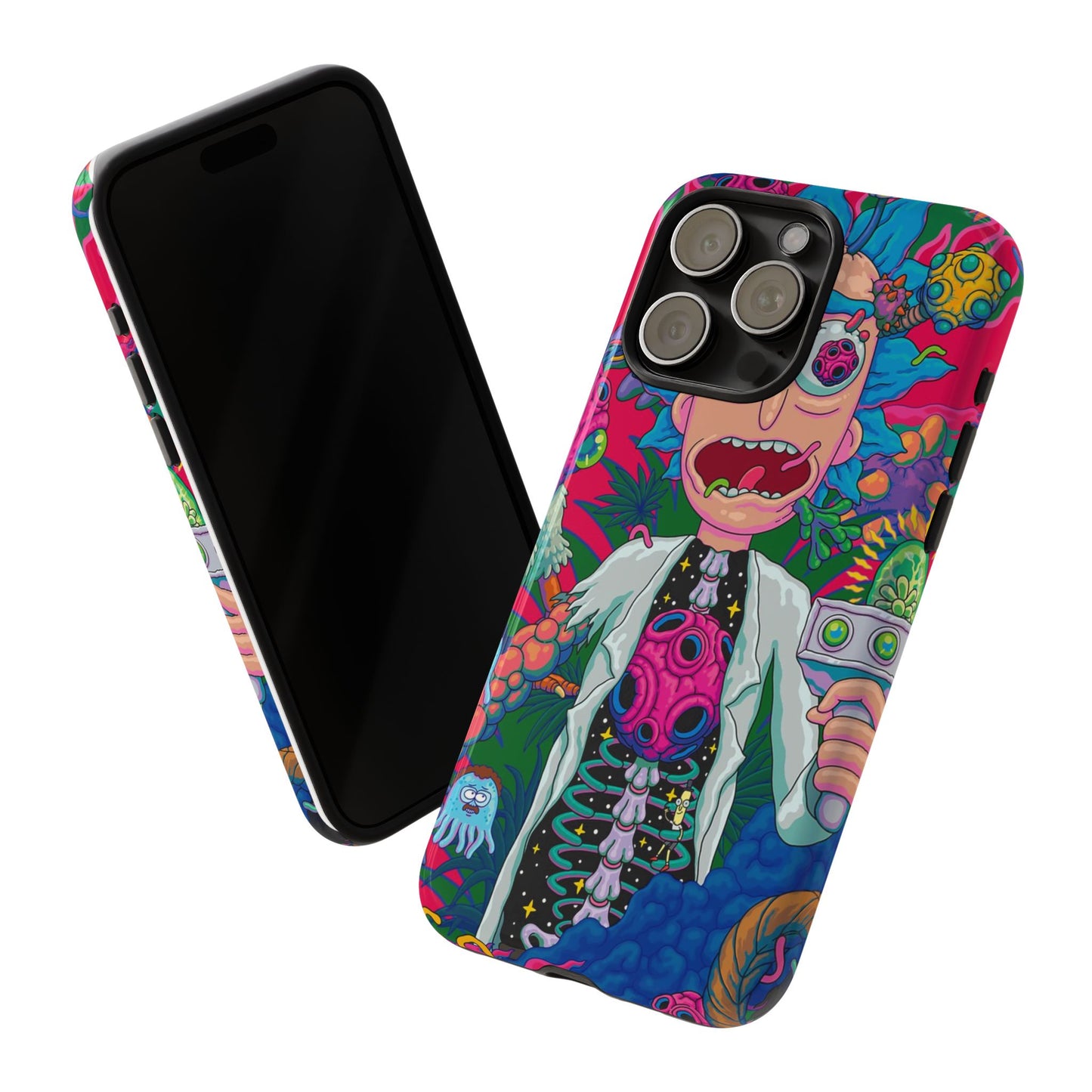 Rick and Morty Psychedelic iPhone Tough Case – Colorful Cartoon Science Design