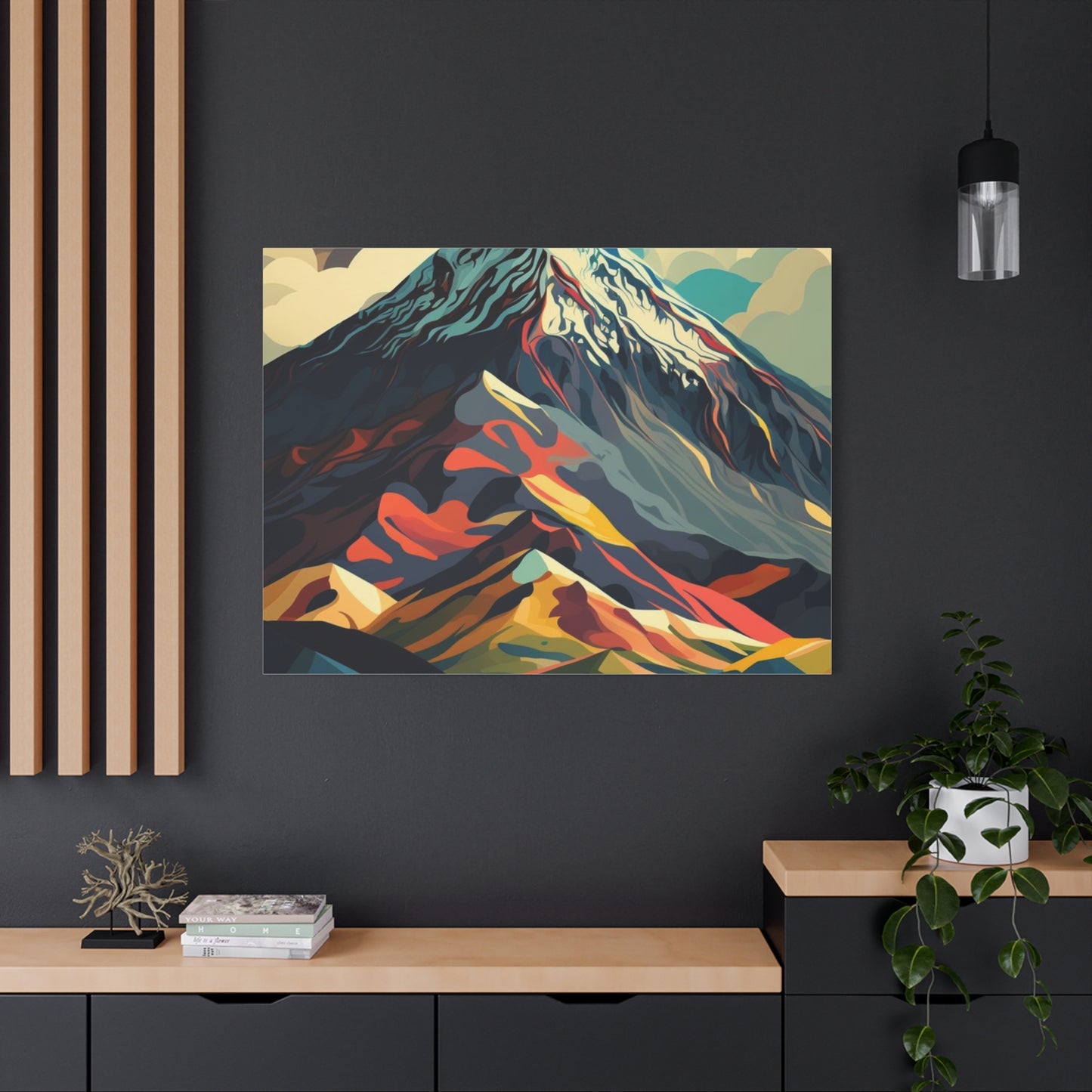 Abstract Mountain Landscape Matte Canvas Print — Stretched Wall Art