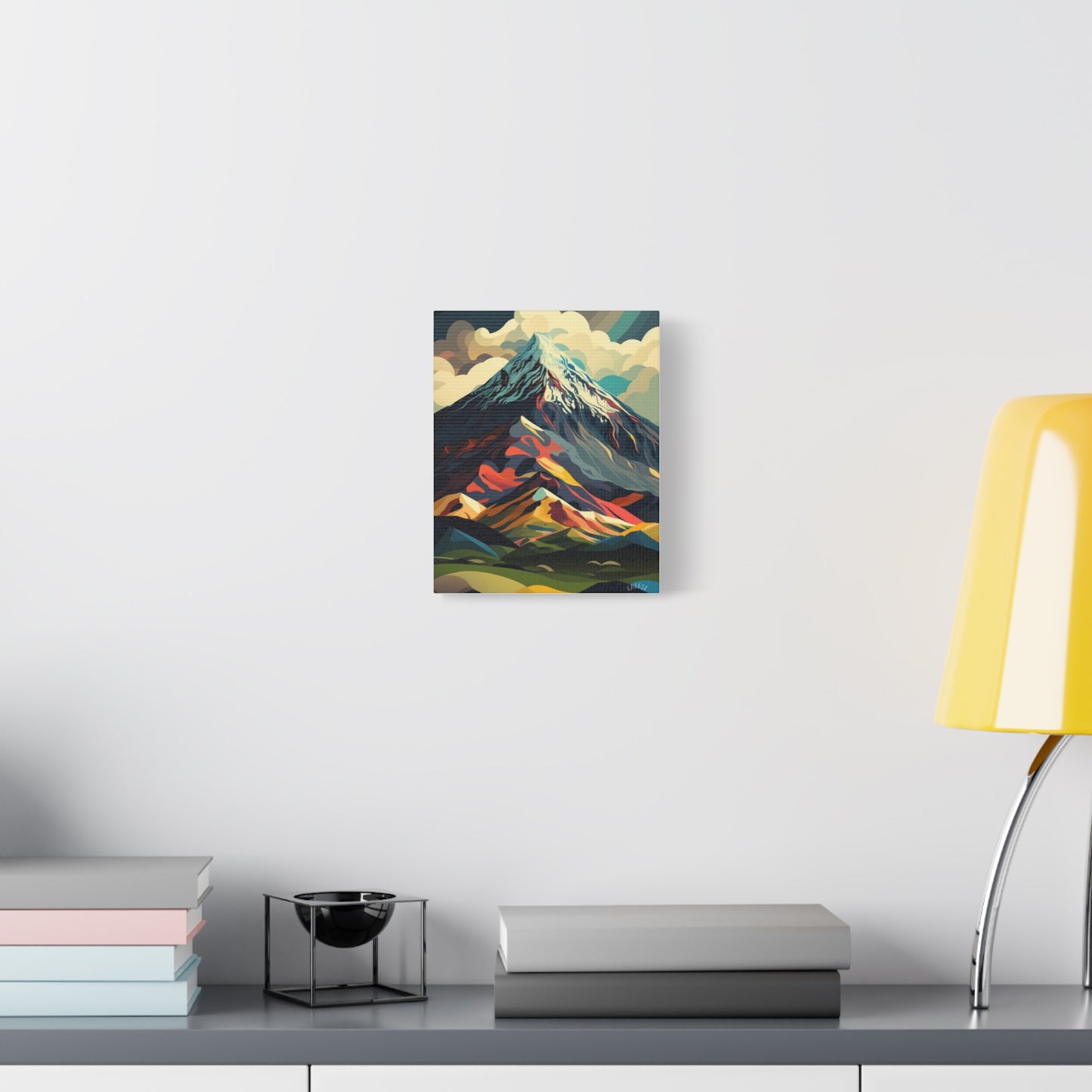 Abstract Mountain Landscape Matte Canvas Print — Stretched Wall Art