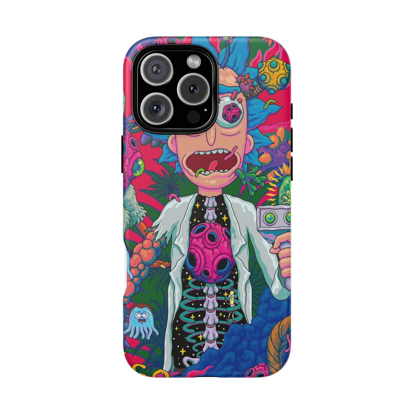 Rick and Morty Psychedelic iPhone Tough Case – Colorful Cartoon Science Design