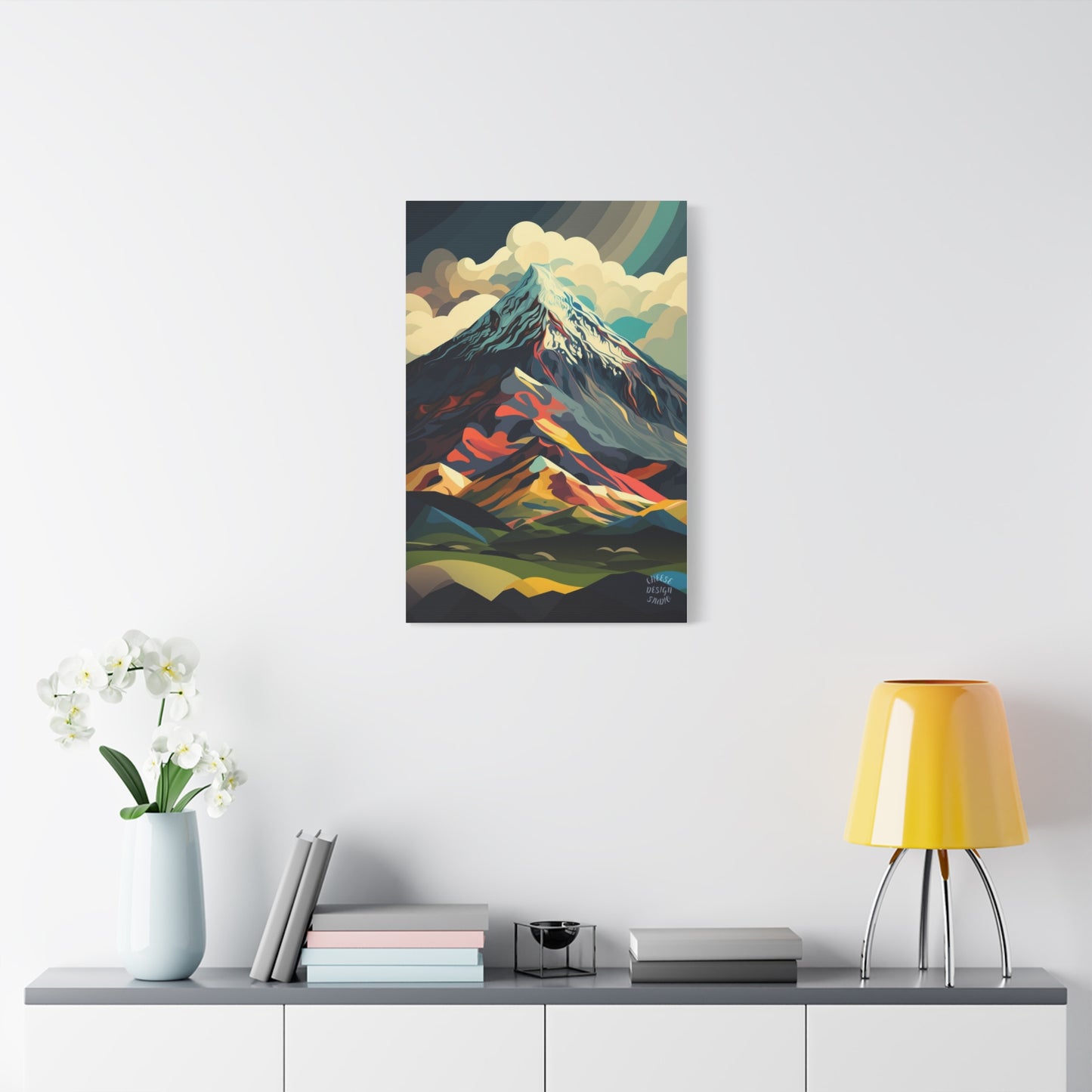 Abstract Mountain Landscape Matte Canvas Print — Stretched Wall Art