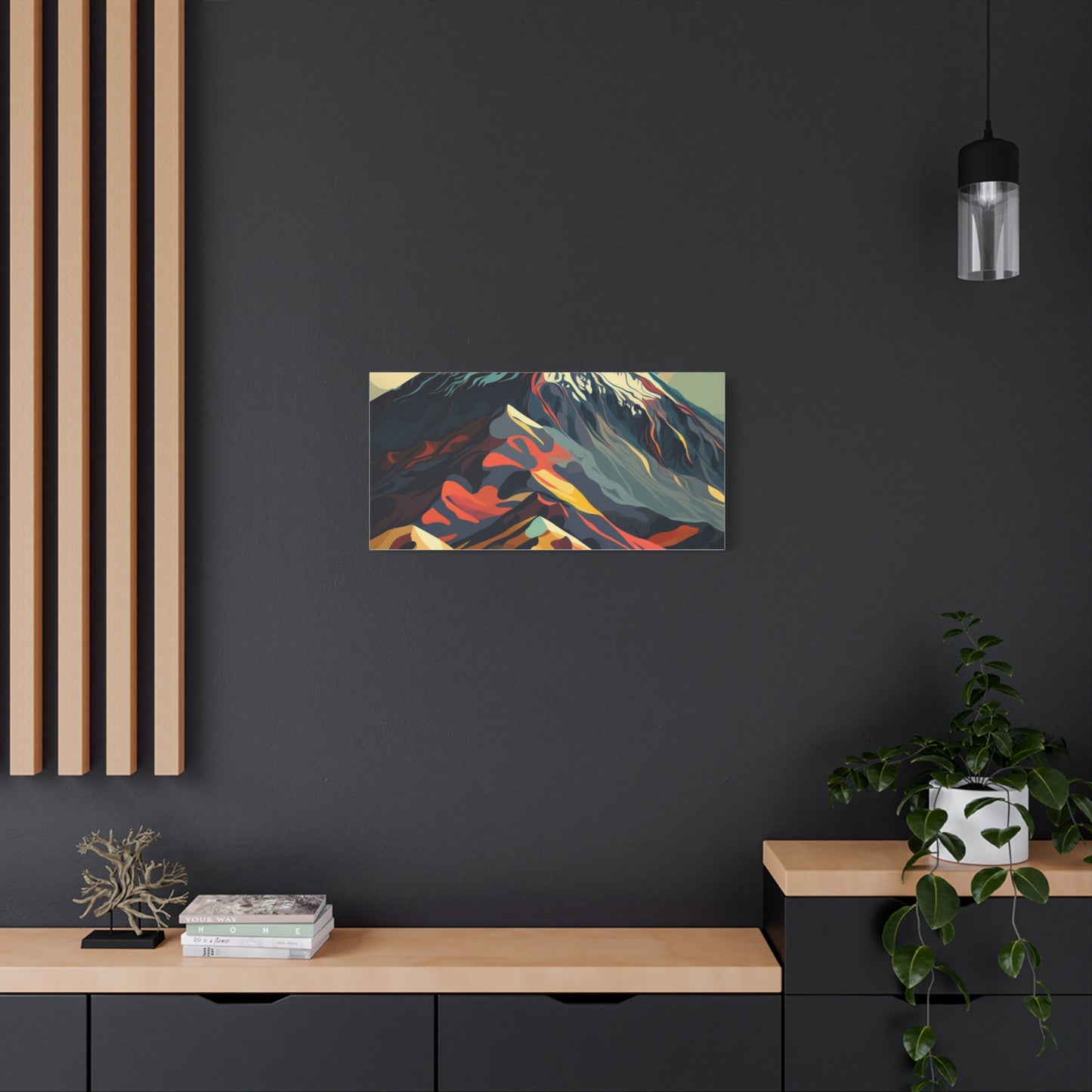 Abstract Mountain Landscape Matte Canvas Print — Stretched Wall Art