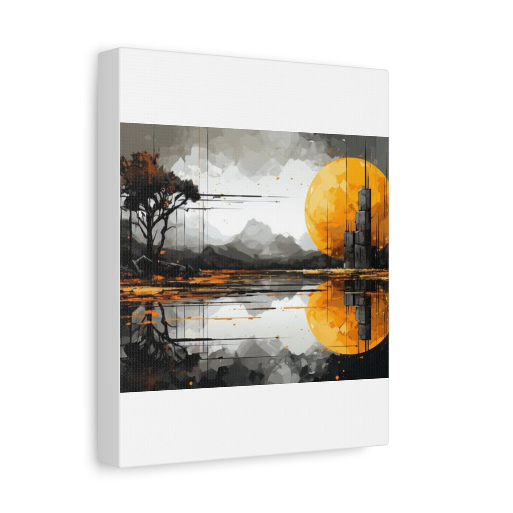 Autumn Lake Moon Matte Canvas Print — Stretched 1.25"