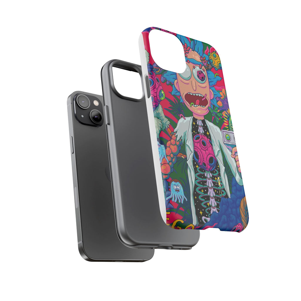 Rick and Morty Psychedelic iPhone Tough Case – Colorful Cartoon Science Design