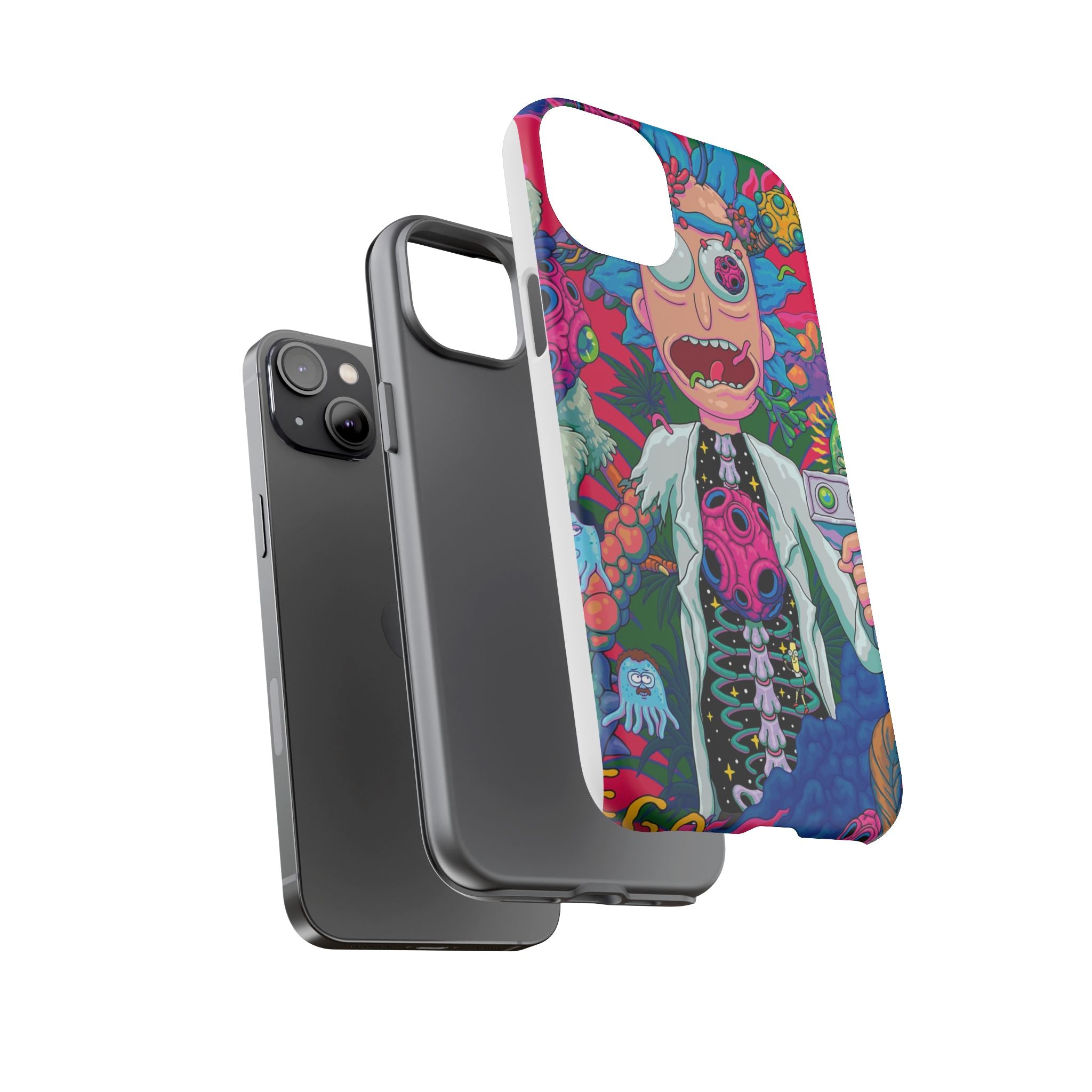 Rick and Morty Psychedelic iPhone Tough Case – Colorful Cartoon Science Design
