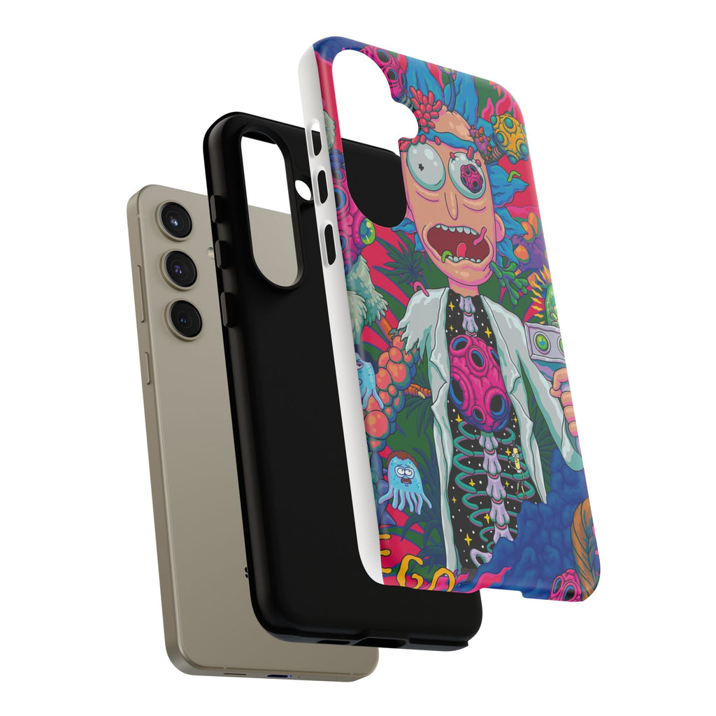 Rick and Morty Psychedelic iPhone Tough Case – Colorful Cartoon Science Design
