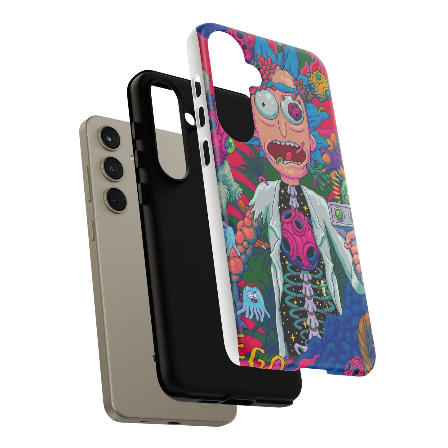 Rick and Morty Psychedelic iPhone Tough Case – Colorful Cartoon Science Design