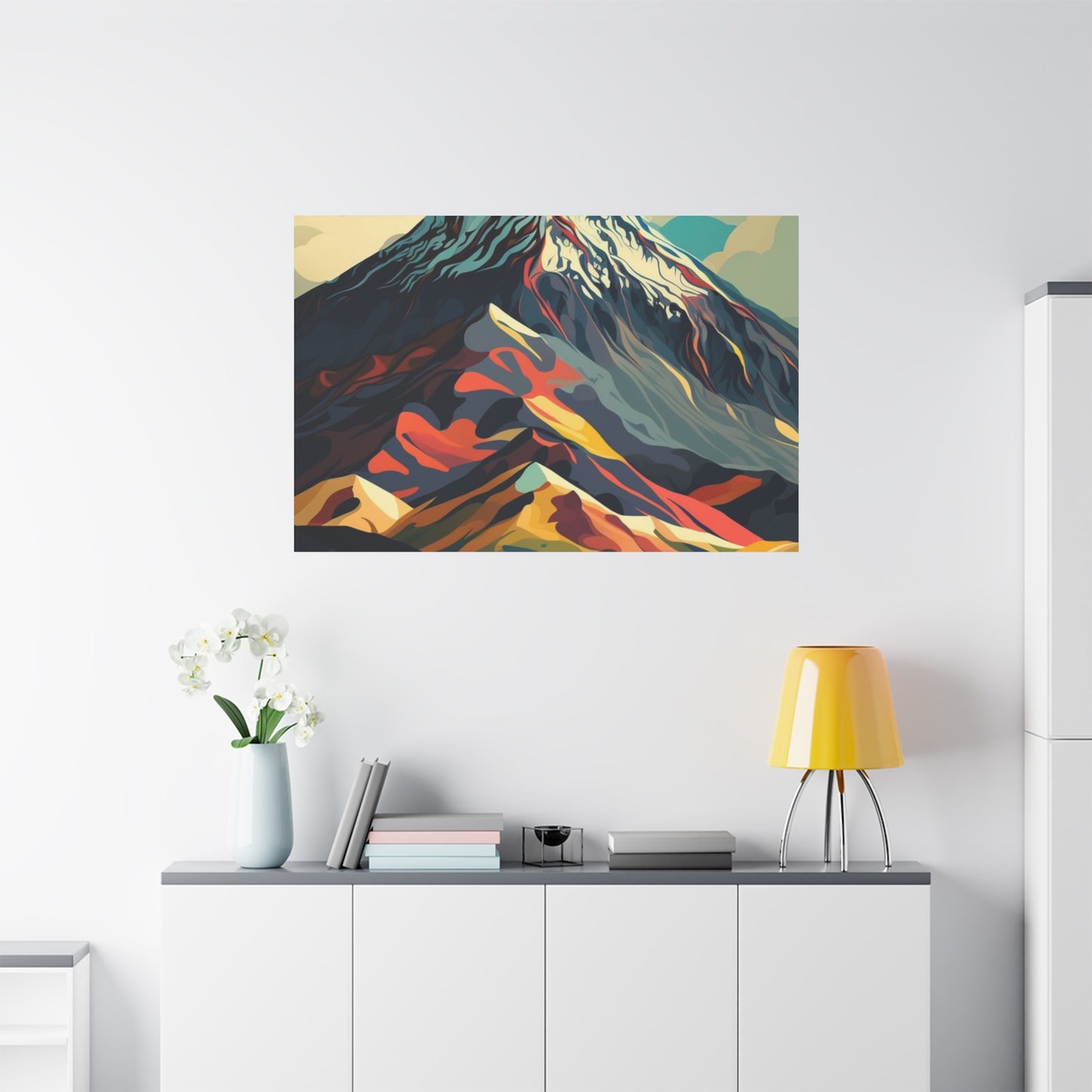 Abstract Mountain Landscape Matte Canvas Print — Stretched Wall Art