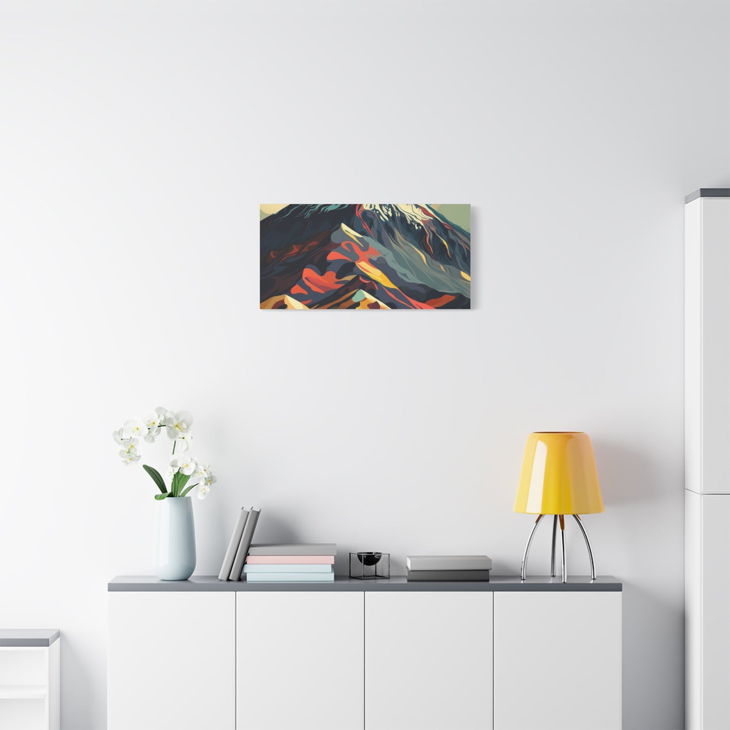 Abstract Mountain Landscape Matte Canvas Print — Stretched Wall Art