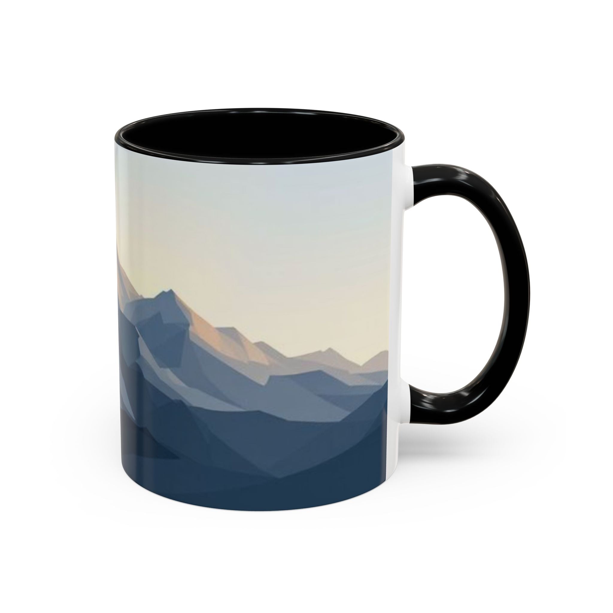 Mountain Landscape Accent Coffee Mug — Taza con diseño de paisaje de montaña (11/15 oz)