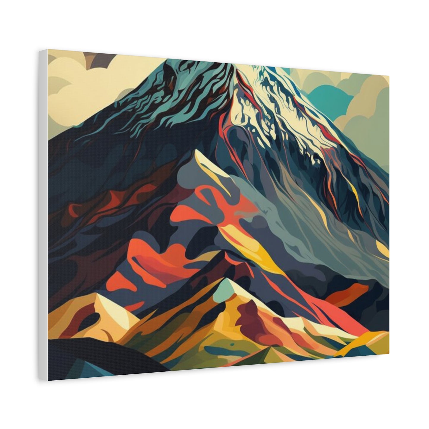 Abstract Mountain Landscape Matte Canvas Print — Stretched Wall Art