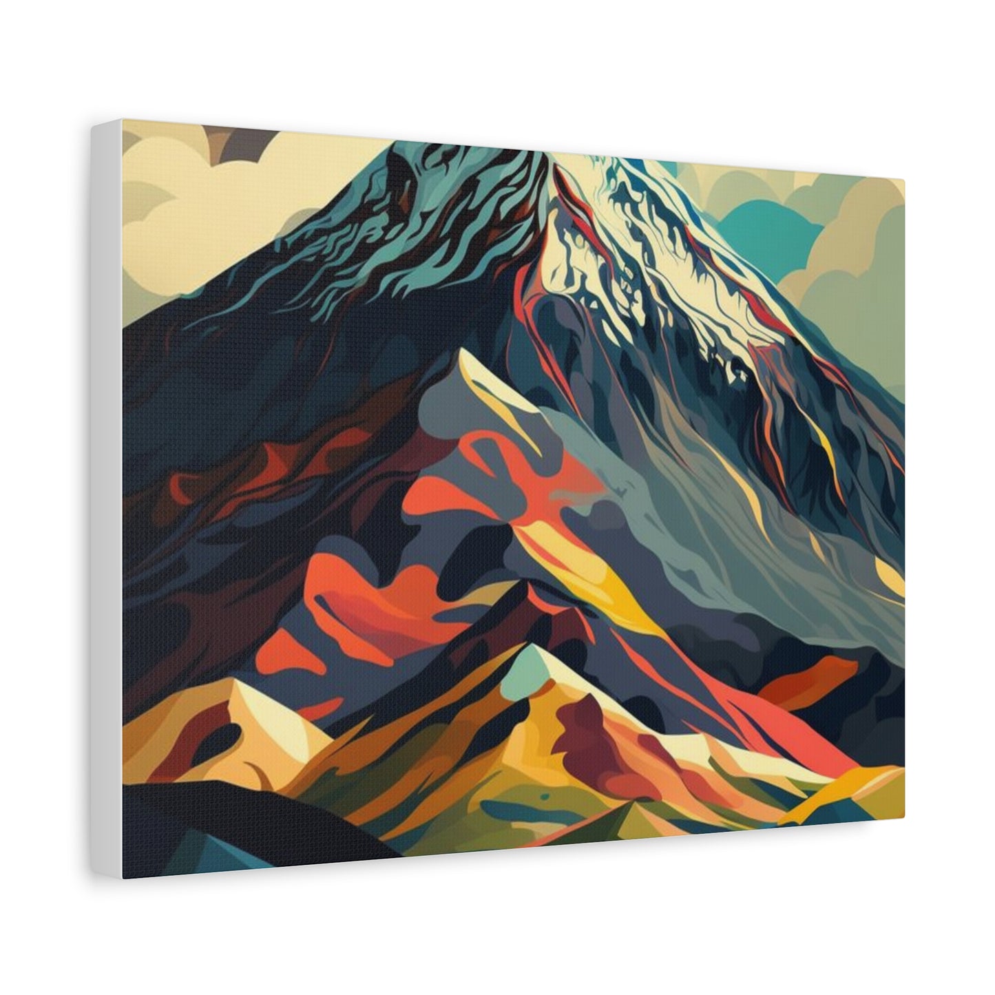 Abstract Mountain Landscape Matte Canvas Print — Stretched Wall Art