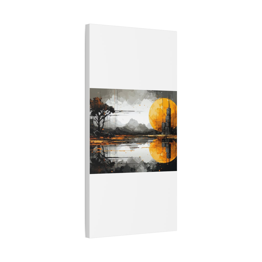 Autumn Lake Moon Matte Canvas Print — Stretched 1.25"