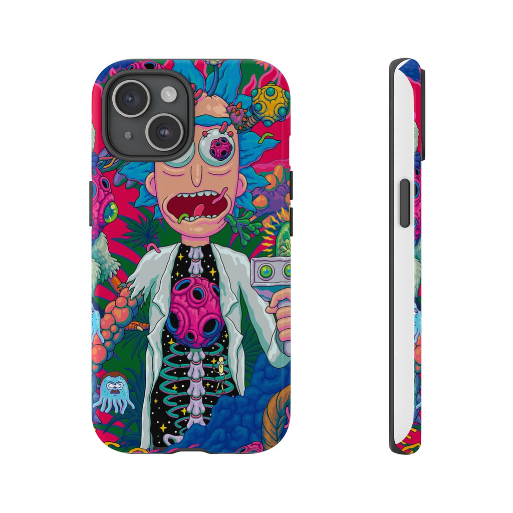 Rick and Morty Psychedelic iPhone Tough Case – Colorful Cartoon Science Design