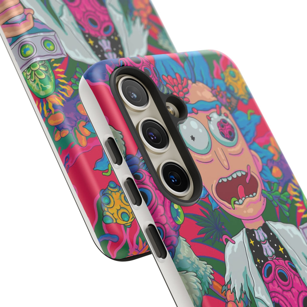 Rick and Morty Psychedelic iPhone Tough Case – Colorful Cartoon Science Design