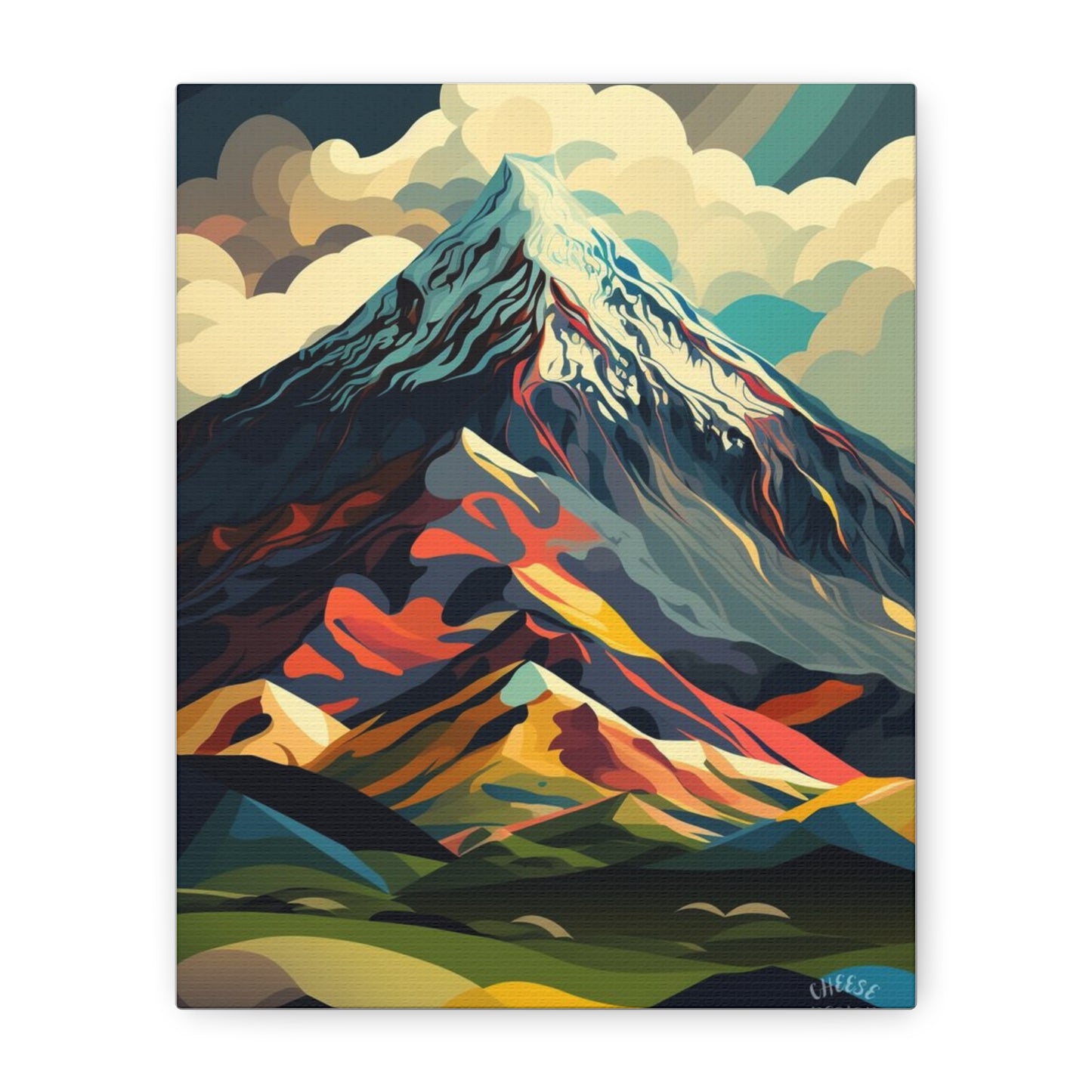 Abstract Mountain Landscape Matte Canvas Print — Stretched Wall Art