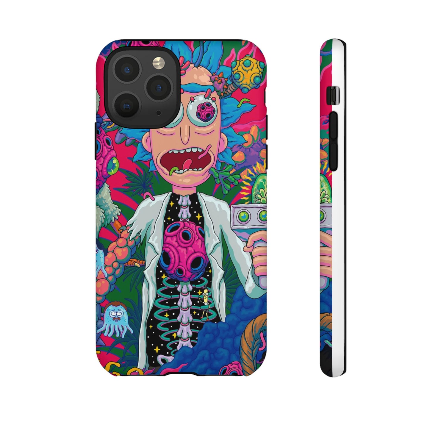 Rick and Morty Psychedelic iPhone Tough Case – Colorful Cartoon Science Design