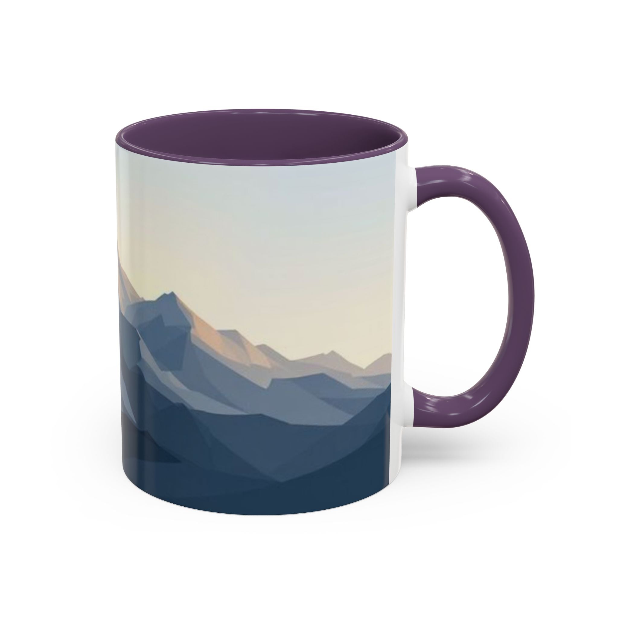 Mountain Landscape Accent Coffee Mug — Taza con diseño de paisaje de montaña (11/15 oz)
