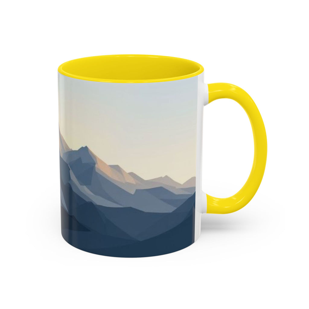 Mountain Landscape Accent Coffee Mug — Taza con diseño de paisaje de montaña (11/15 oz)