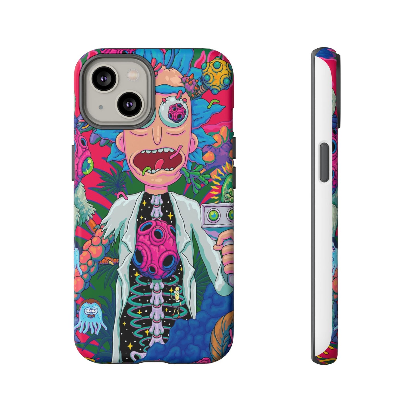 Rick and Morty Psychedelic iPhone Tough Case – Colorful Cartoon Science Design