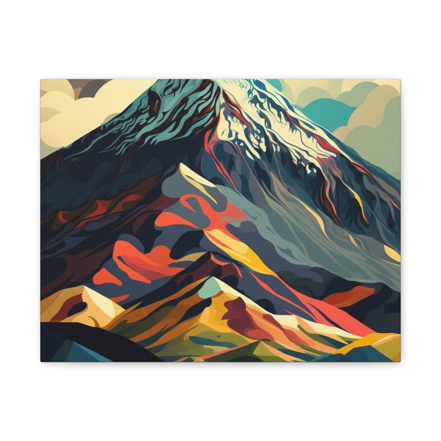 Abstract Mountain Landscape Matte Canvas Print — Stretched Wall Art