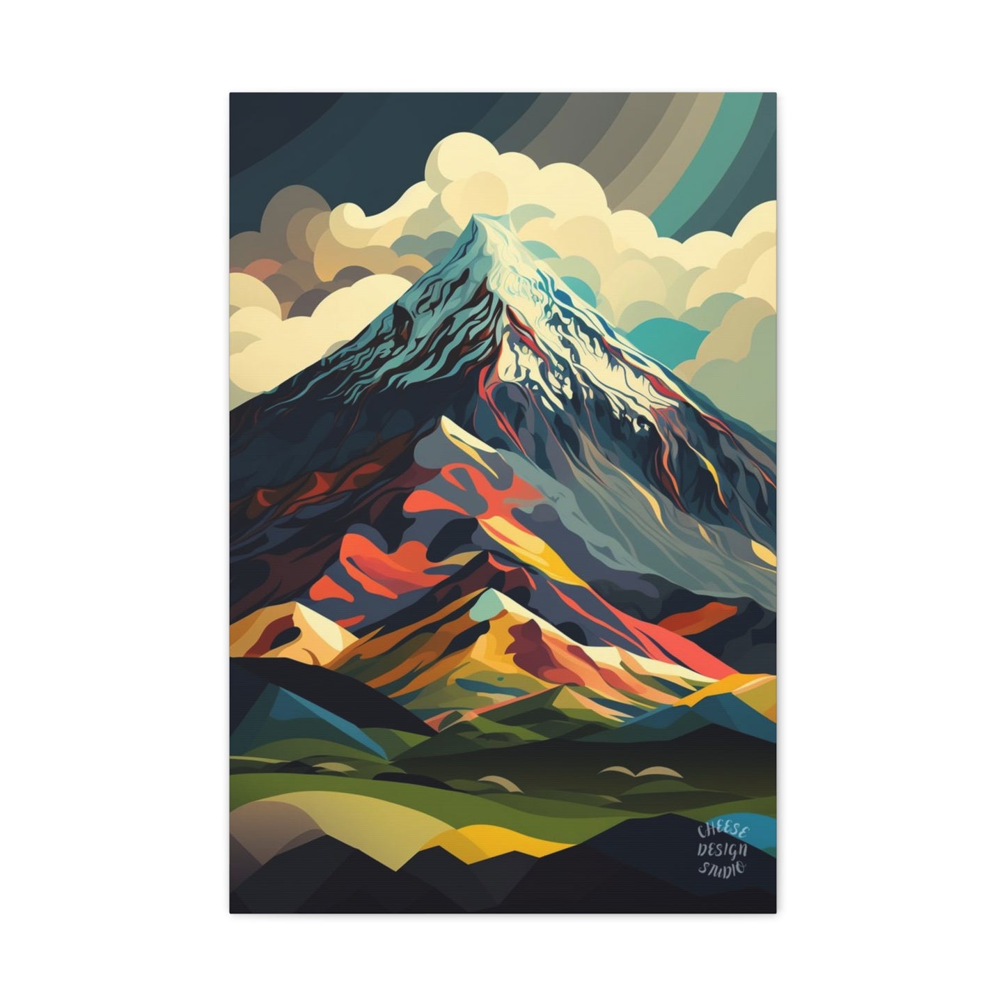 Abstract Mountain Landscape Matte Canvas Print — Stretched Wall Art