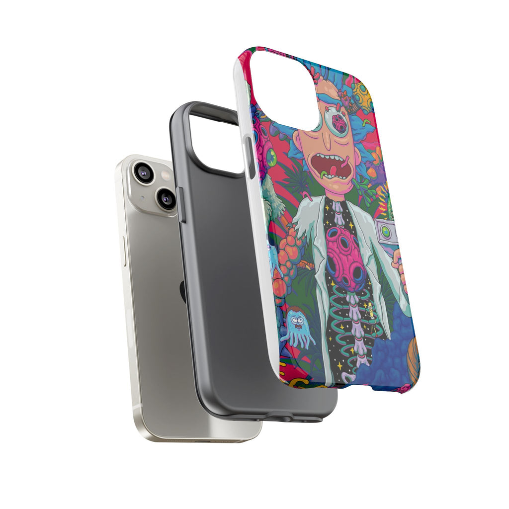 Rick and Morty Psychedelic iPhone Tough Case – Colorful Cartoon Science Design
