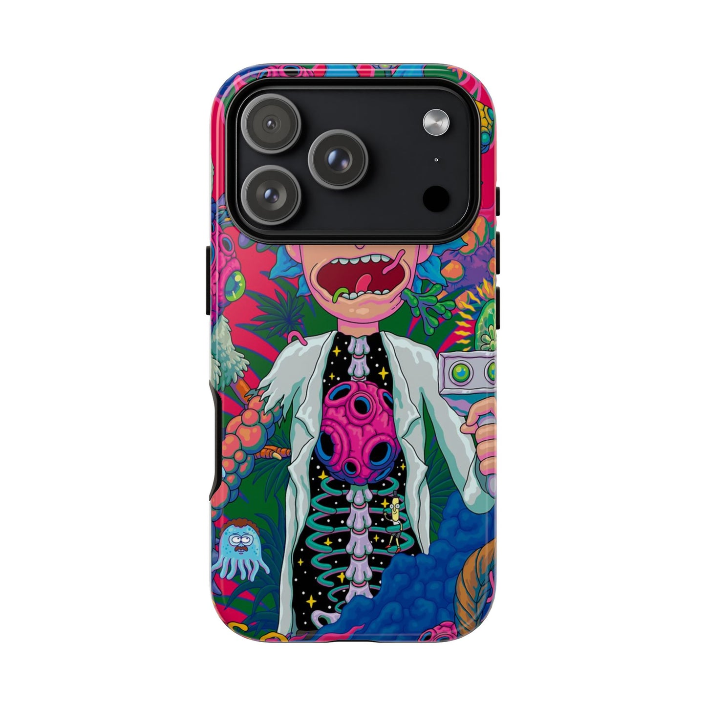 Rick and Morty Psychedelic iPhone Tough Case – Colorful Cartoon Science Design