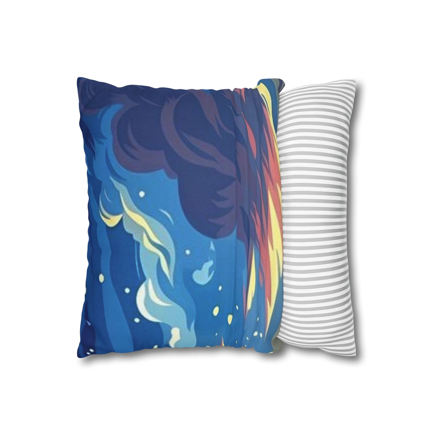 Aurora Flame Decorative Pillowcase — Abstract Night Sky Throw Pillow Cover