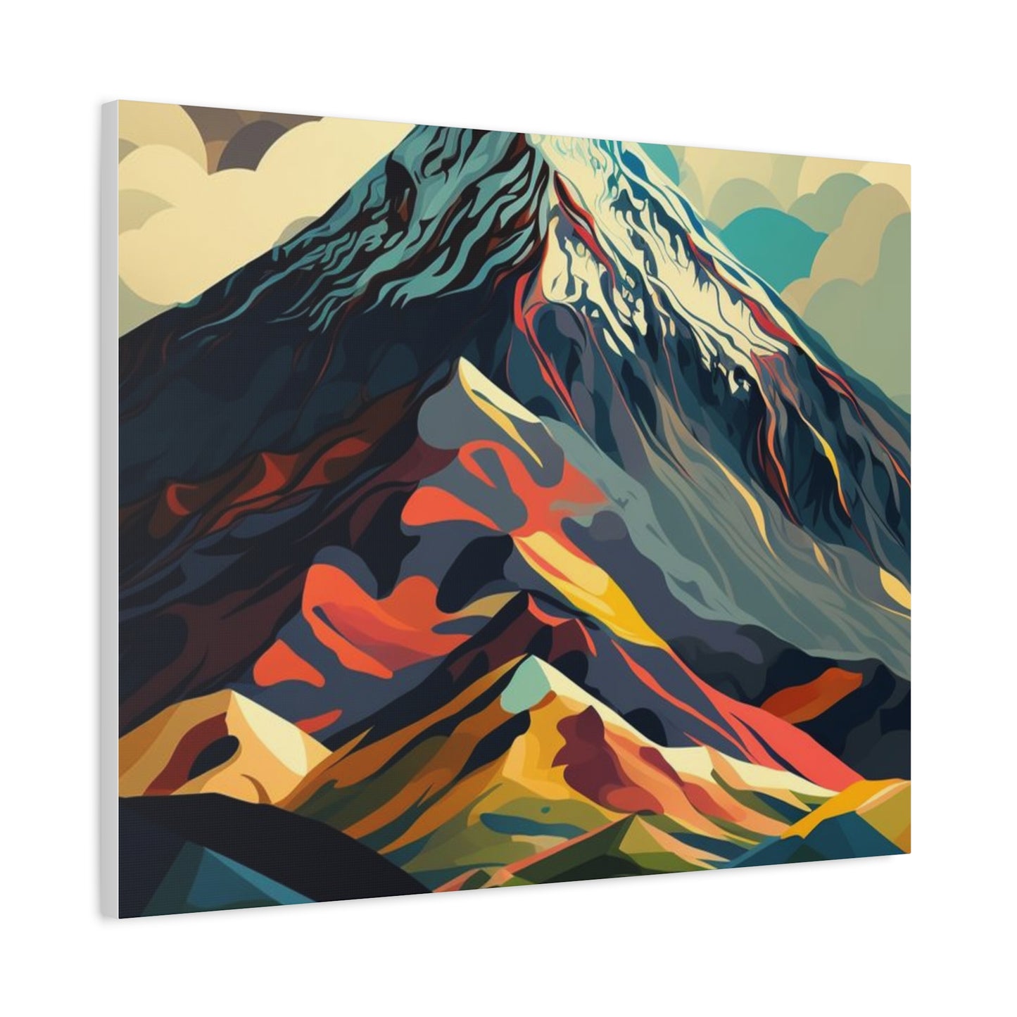 Abstract Mountain Landscape Matte Canvas Print — Stretched Wall Art