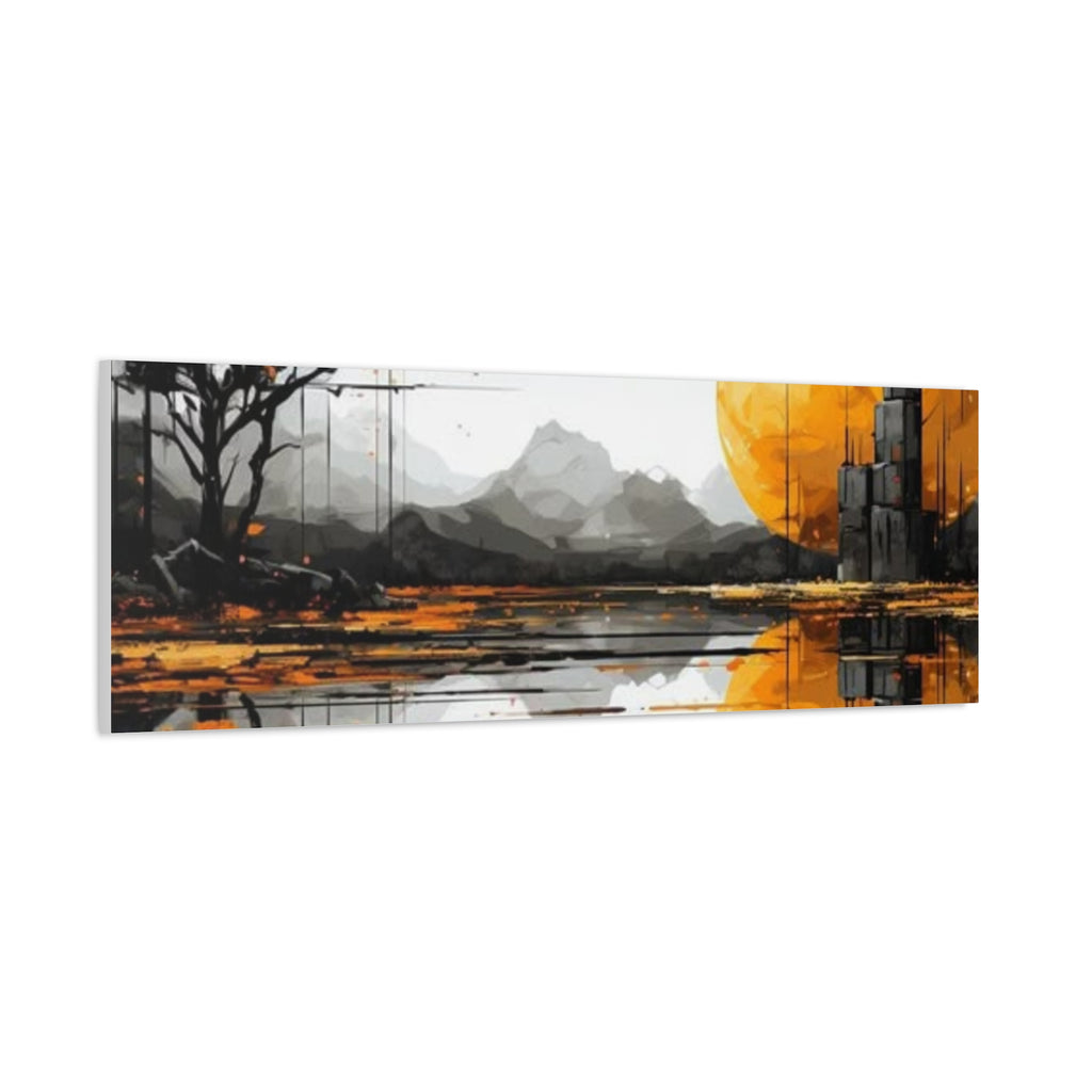 Autumn Lake Moon Matte Canvas Print — Stretched 1.25"