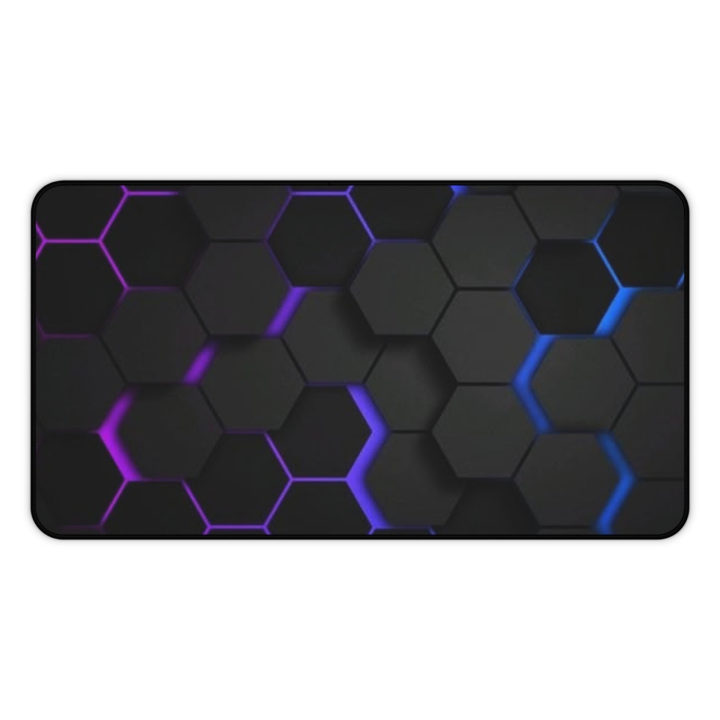 Hexagon Glow Desk Mat — RGB Black Gaming Deskpad