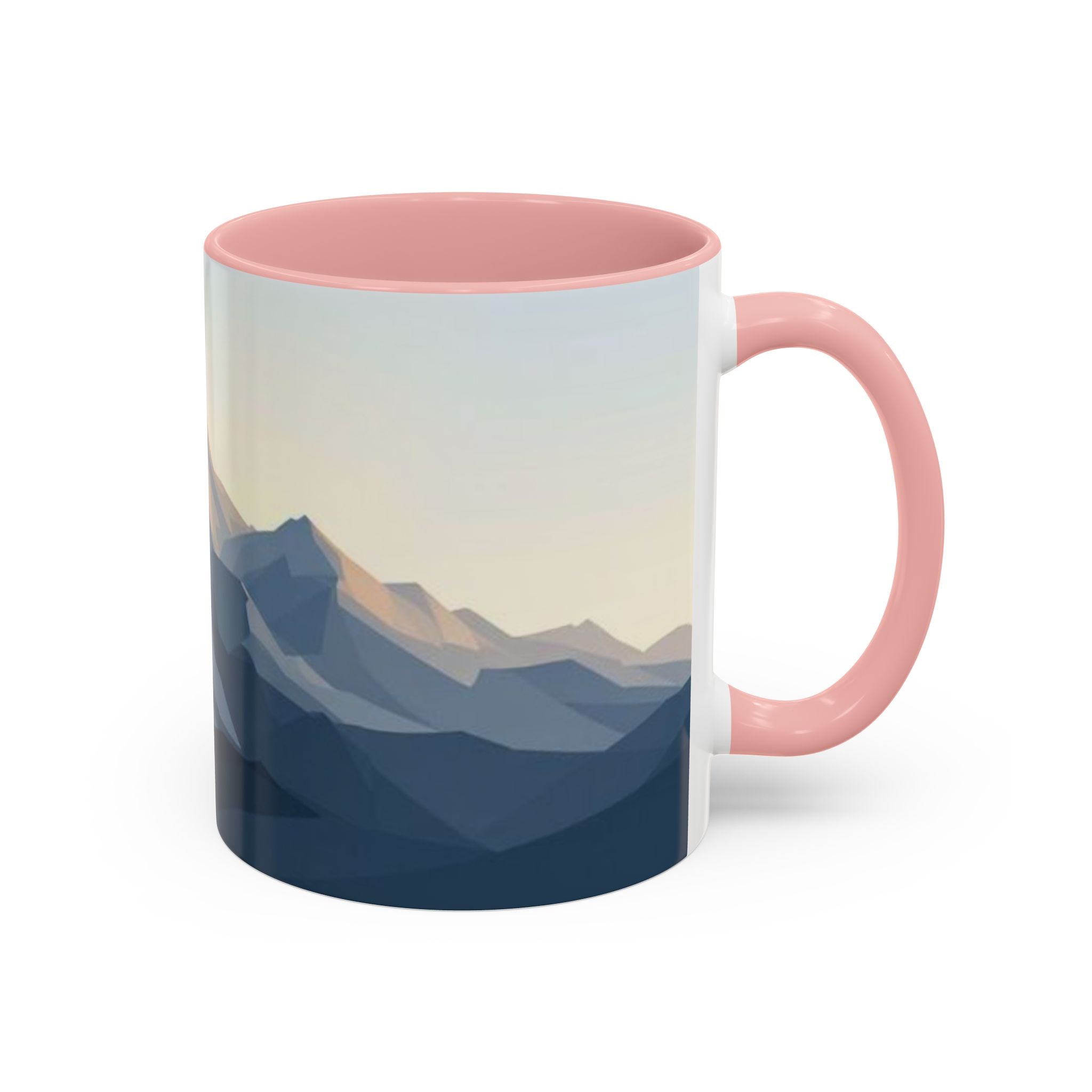 Mountain Landscape Accent Coffee Mug — Taza con diseño de paisaje de montaña (11/15 oz)