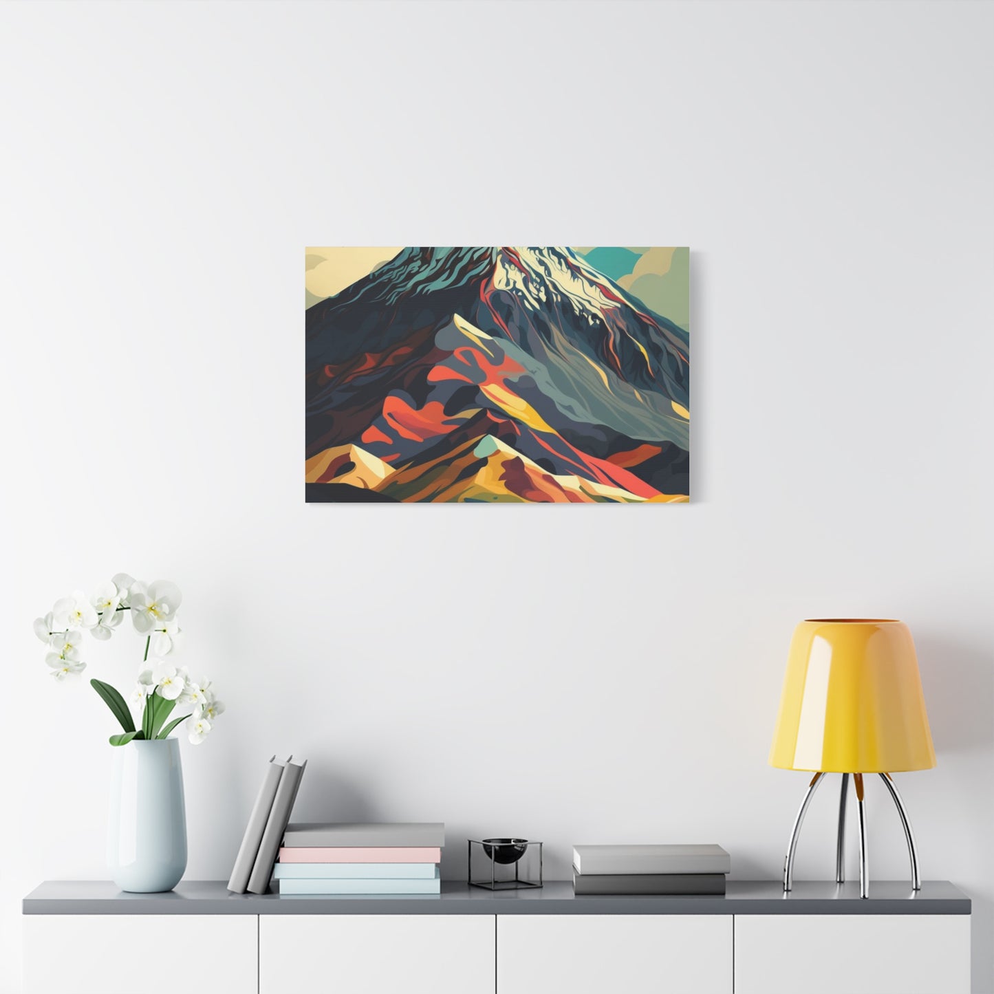 Abstract Mountain Landscape Matte Canvas Print — Stretched Wall Art