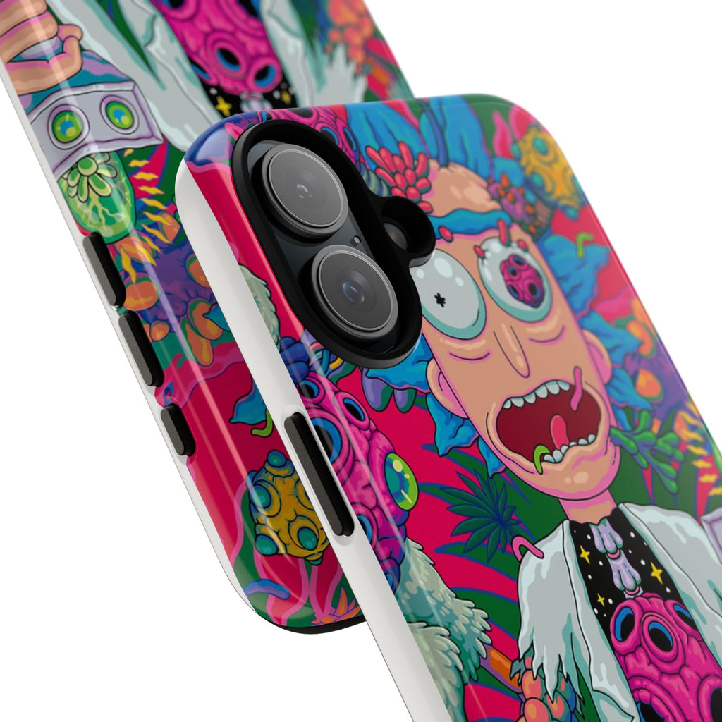 Rick and Morty Psychedelic iPhone Tough Case – Colorful Cartoon Science Design