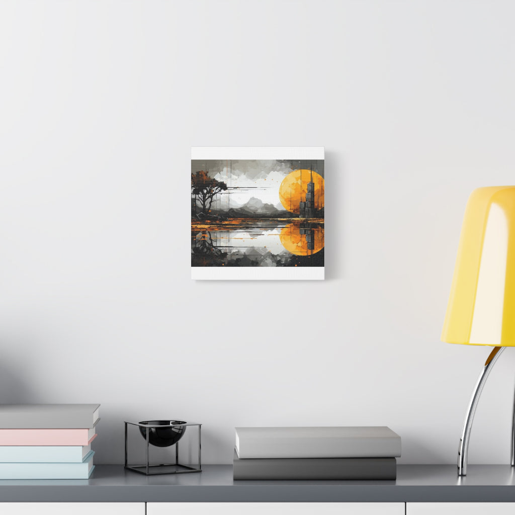 Autumn Lake Moon Matte Canvas Print — Stretched 1.25"