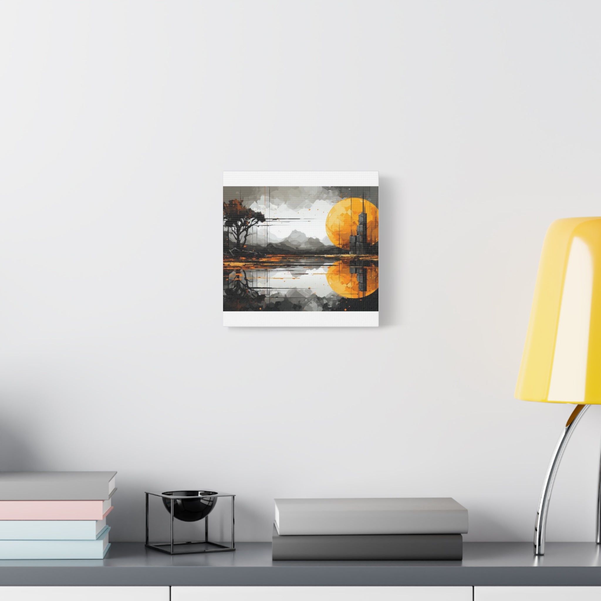 Autumn Lake Moon Matte Canvas Print — Stretched 1.25"