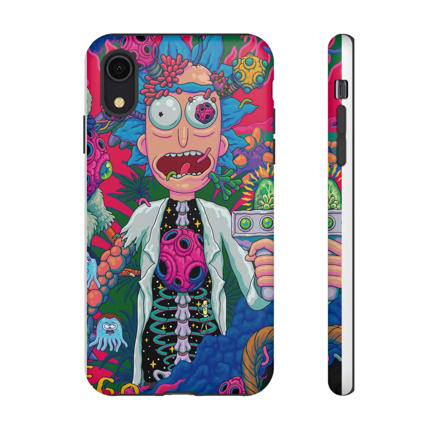 Rick and Morty Psychedelic iPhone Tough Case – Colorful Cartoon Science Design