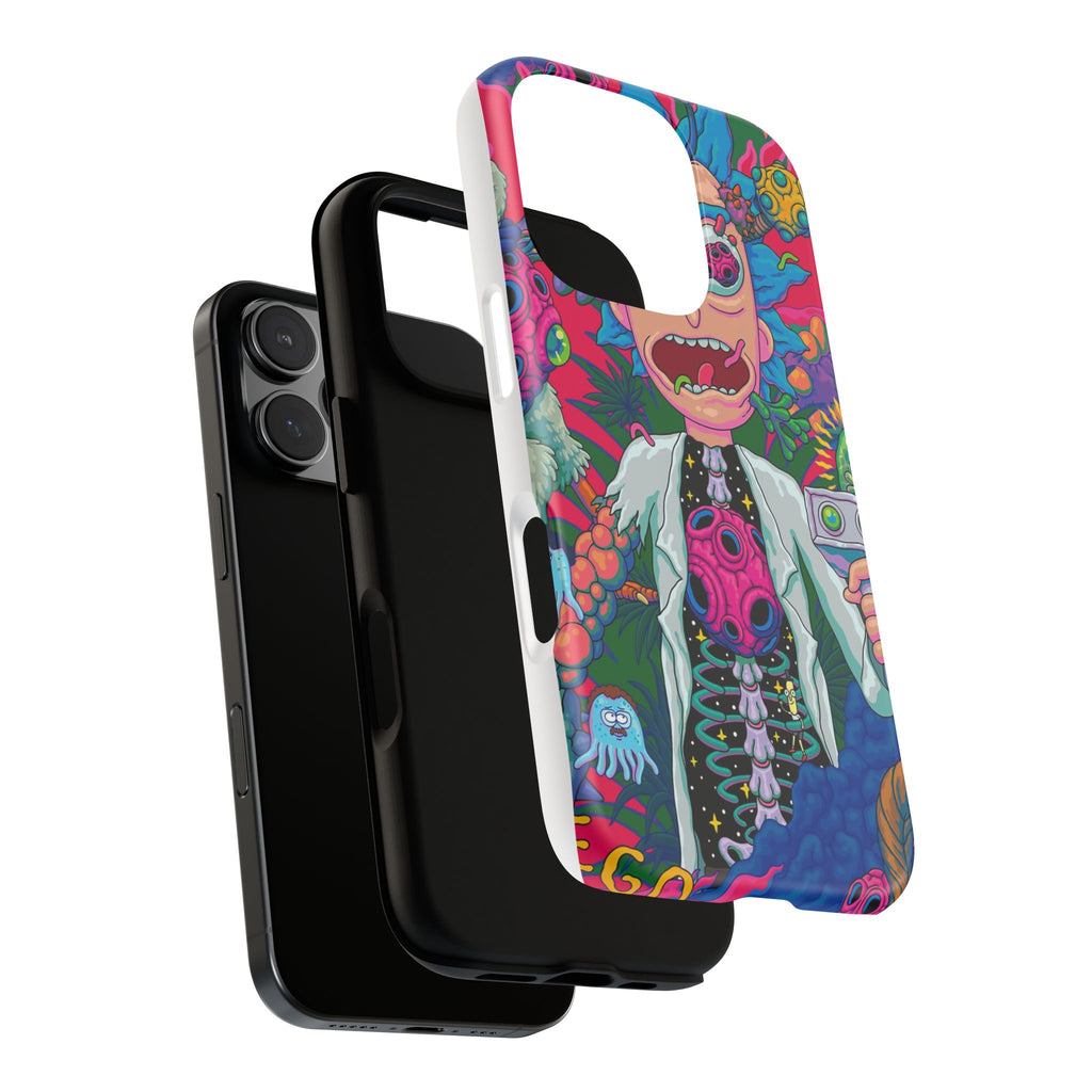 Rick and Morty Psychedelic iPhone Tough Case – Colorful Cartoon Science Design