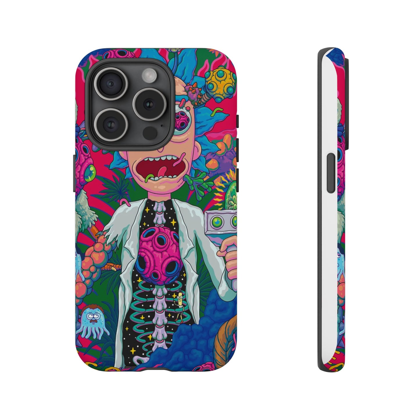 Rick and Morty Psychedelic iPhone Tough Case – Colorful Cartoon Science Design