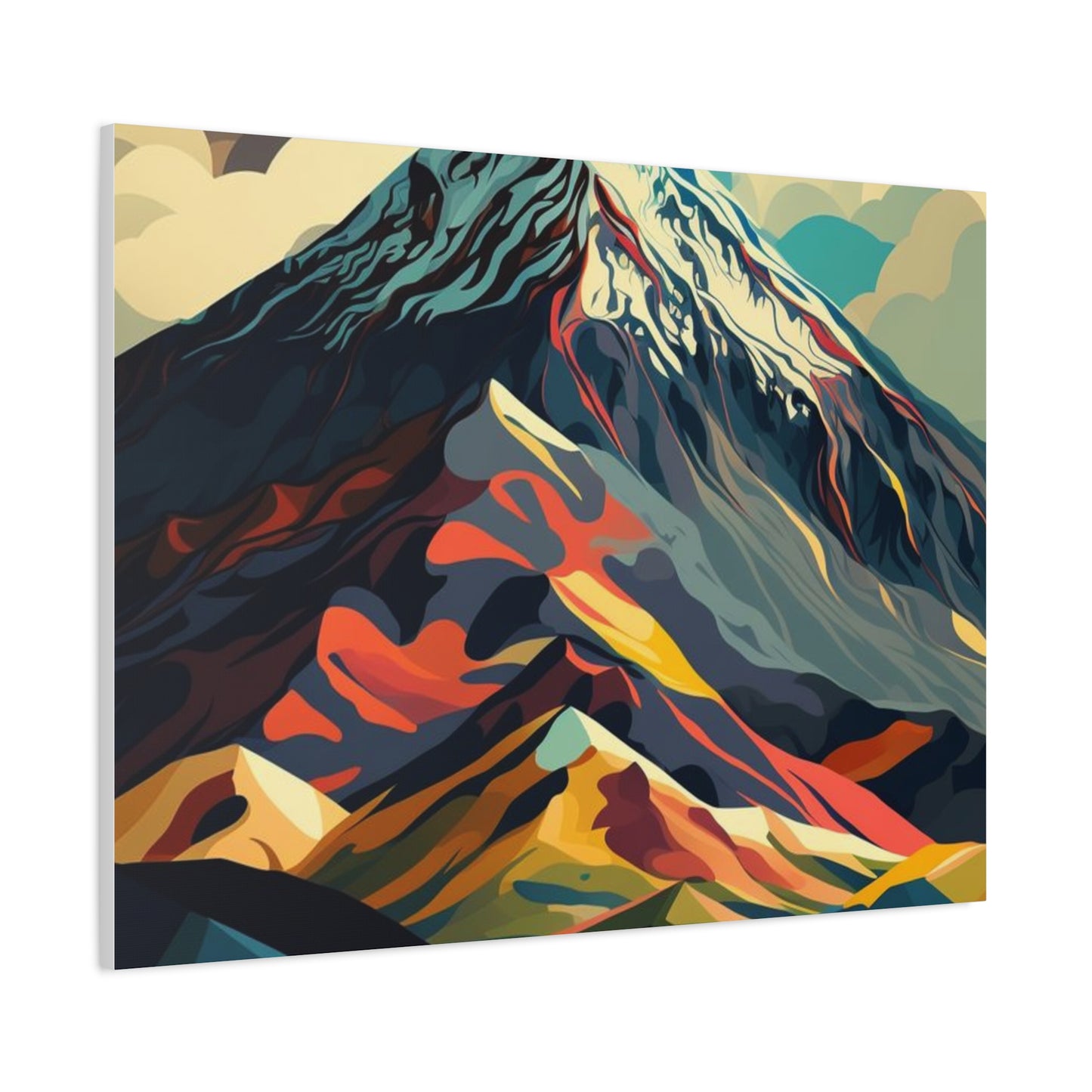 Abstract Mountain Landscape Matte Canvas Print — Stretched Wall Art