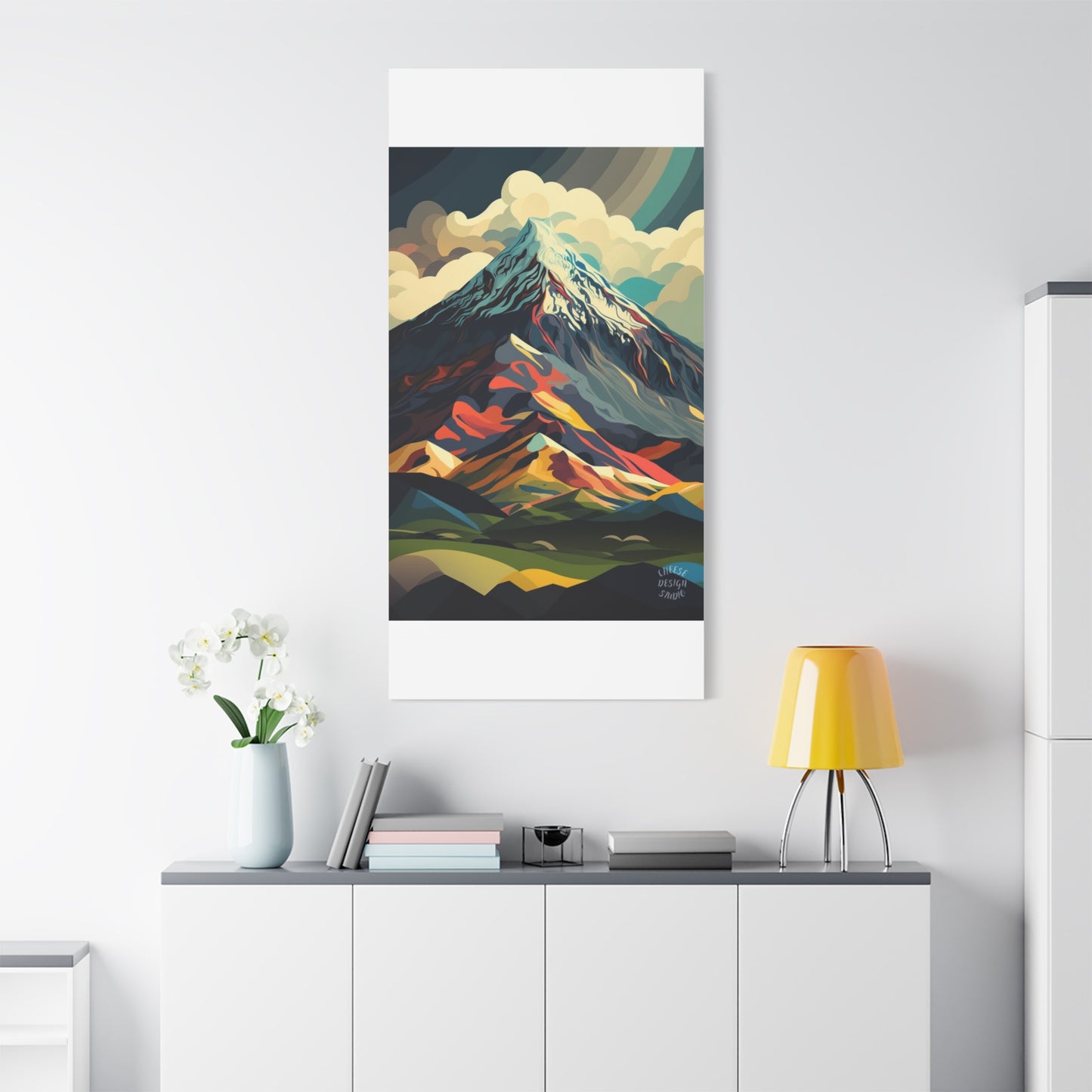 Abstract Mountain Landscape Matte Canvas Print — Stretched Wall Art