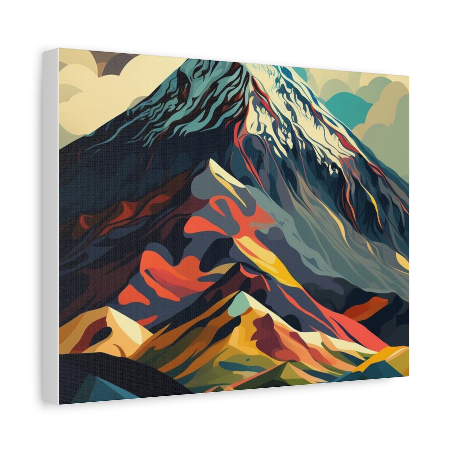 Abstract Mountain Landscape Matte Canvas Print — Stretched Wall Art