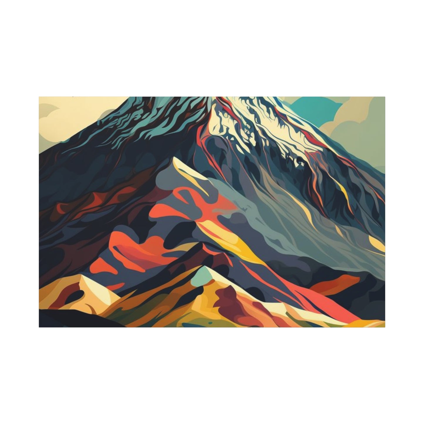 Abstract Mountain Landscape Matte Canvas Print — Stretched Wall Art