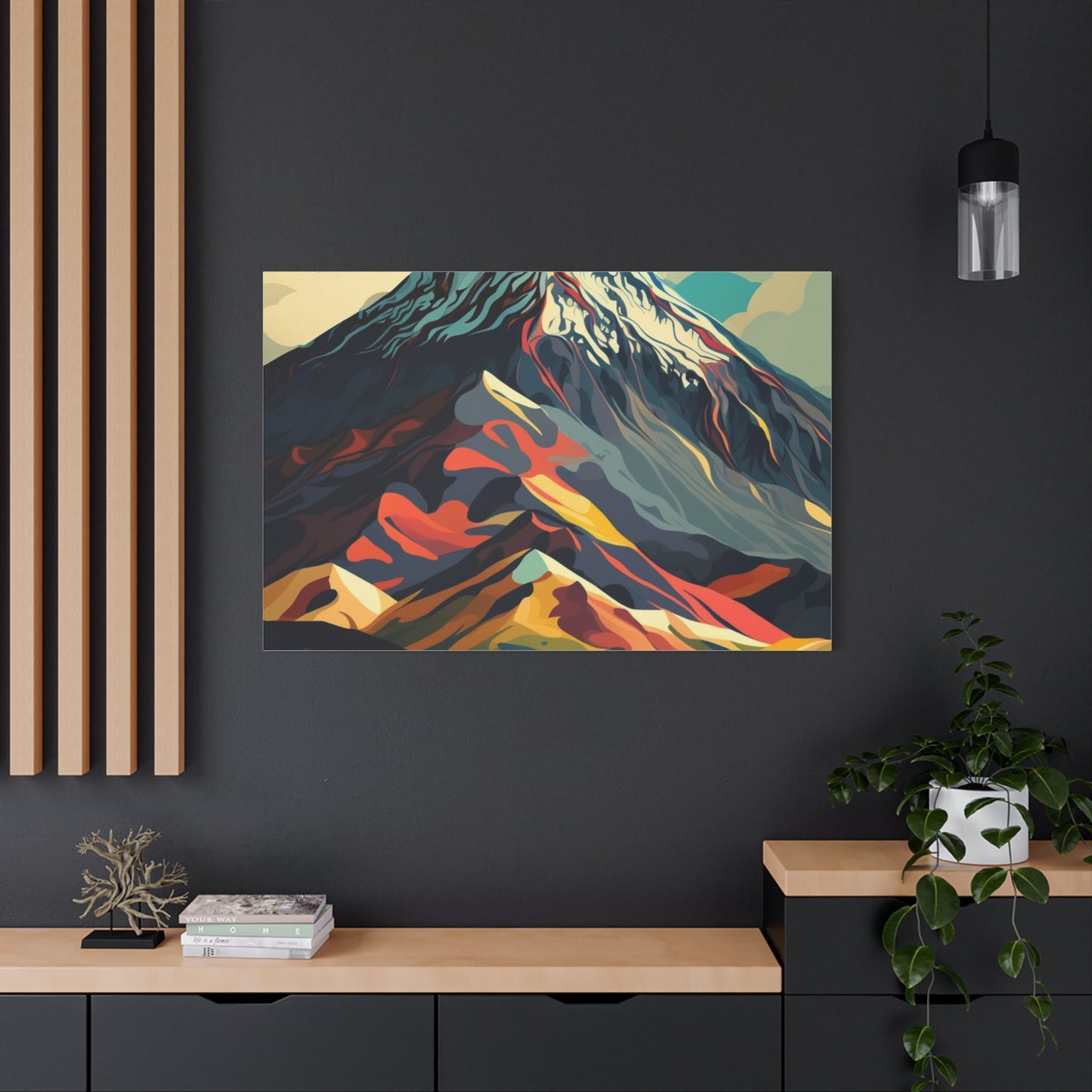 Abstract Mountain Landscape Matte Canvas Print — Stretched Wall Art